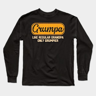 Grumpa Like Regular Grandpa Only Grumpier Vintage Father Day Long Sleeve T-Shirt